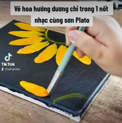 Cách vẽ hoa hướng dương trong 1 nốt nhạc với Sơn Plato 